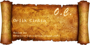 Orlik Cintia névjegykártya